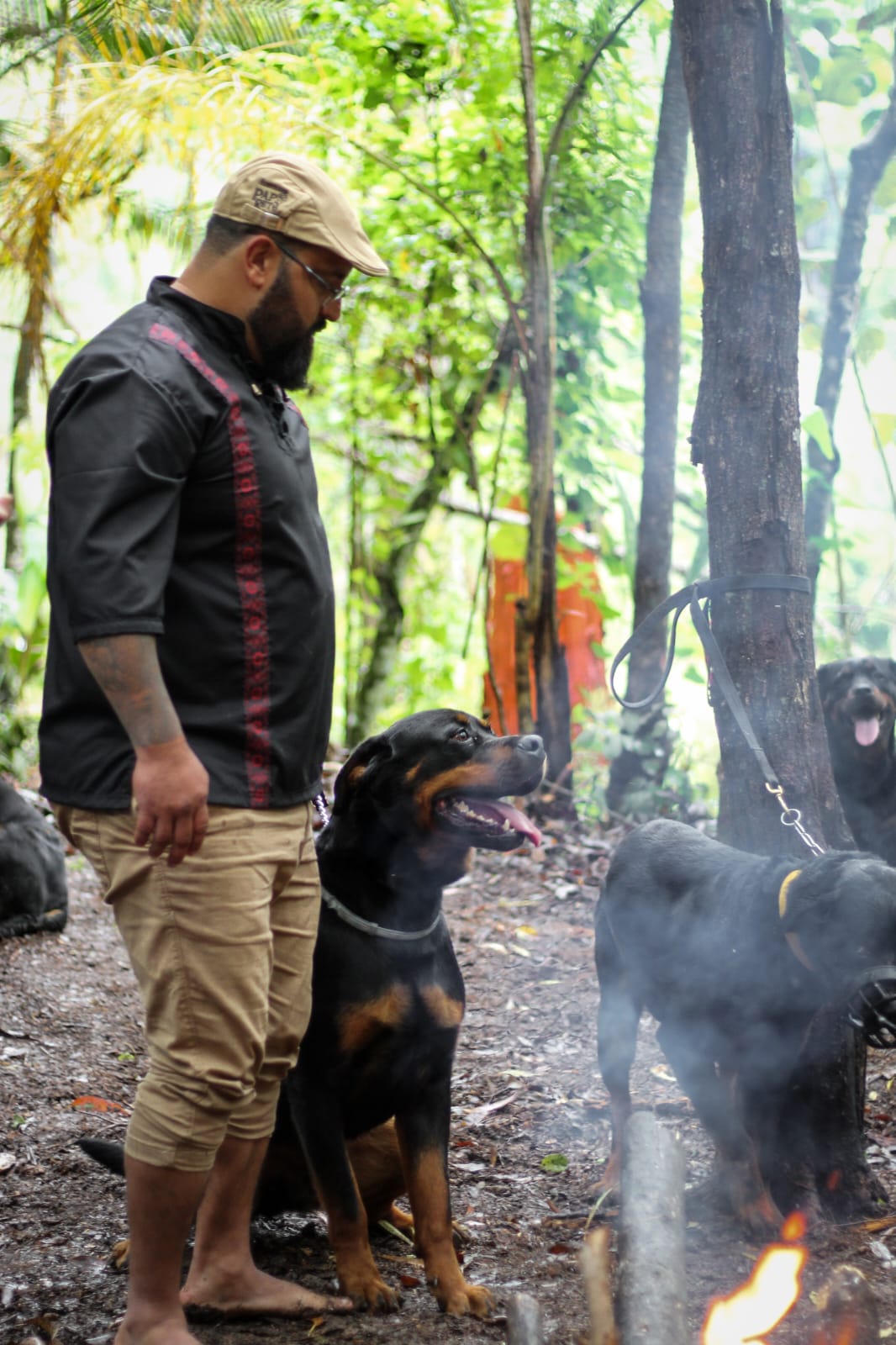 David Alejandro Novoa, Adestrador Papo Reto, em trabalho de manejo com cães no Instituto